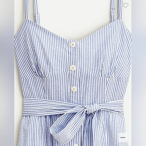 J. Crew Tie-waist midi dress in seersucker, size 2 - Picture 2 of 16